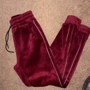 Rich Burgundy Velour Pants